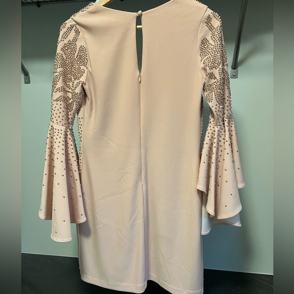 Betsy & Adam blush pink beaded dress - Picture 4 of 5